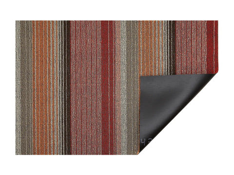 Chilewich Indoor/Outdoor Shag Floor Mat - Pop Multicolour Stripe - Paprika