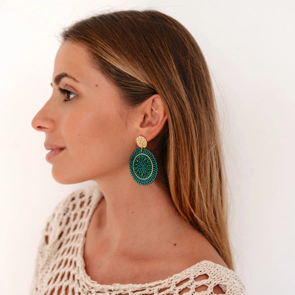 Mini Espagnola Earrings - Emerald Green