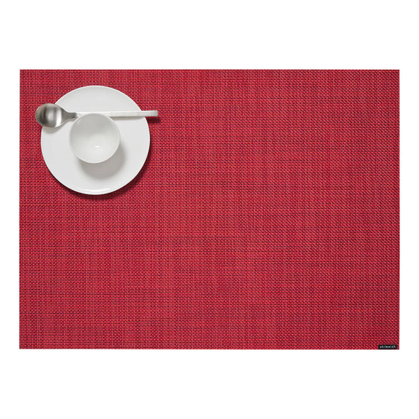 Chilewich Mini Basketweave Rectangle Placemat - Scarlet