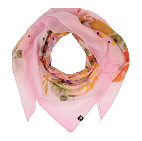 Floral Cotton Silk Square - Orchid Pink