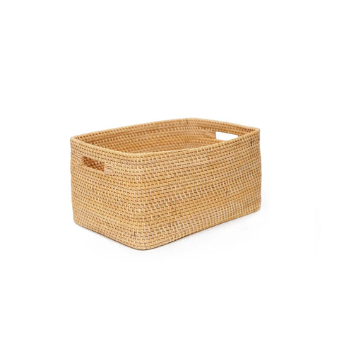Light Woven Rattan Handled Basket - Medium