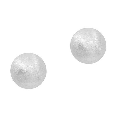 Matte Silver Ball Earrings
