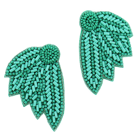 Turquoise Beaded Wing Earrings