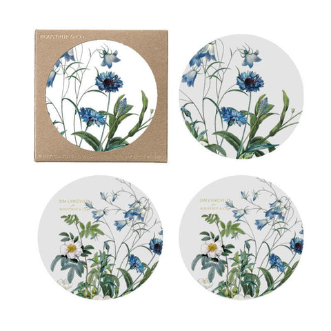 Blue Flower Garden Coaster Set