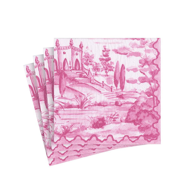 Cocktail Napkins - Tuscan Toile Berry