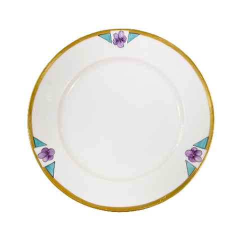 Vintage Limoges Purple Flower Salad/Dessert Plate