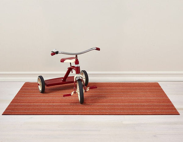 Chilewich Indoor/Outdoor Skinny Stripe Shag Floor Mat - Orange