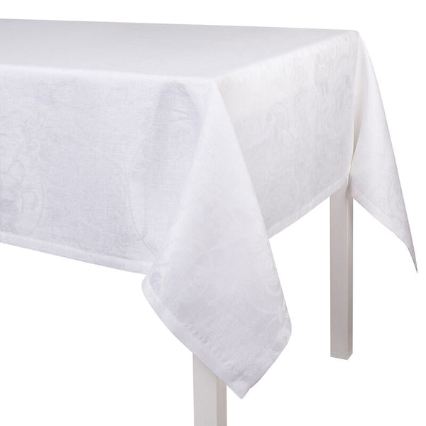 Le Jacquard Francais Linen Tablecloth - Tivoli White
