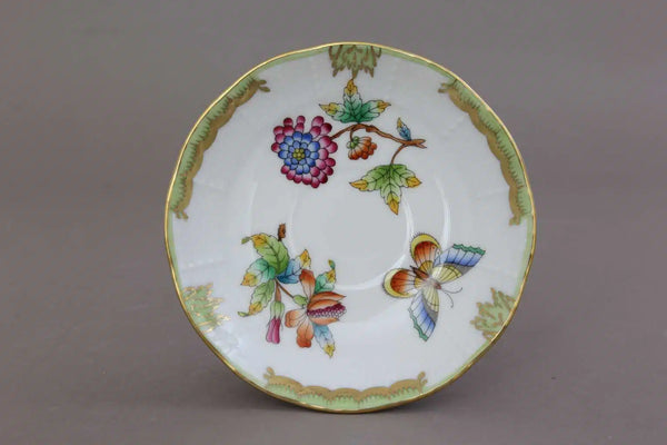 Vintage Queen Victoria Herend Espresso Cup & Saucer