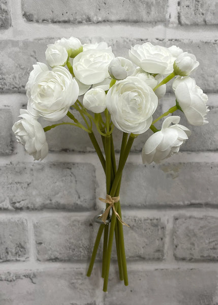 White Ranunculus Bundle 11"