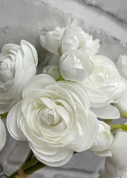White Ranunculus Bundle 11"