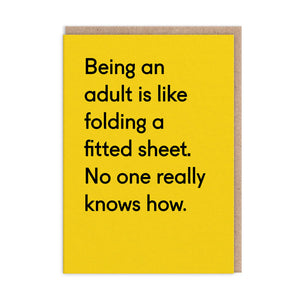 Folding a Fitted Sheet Greeting Card