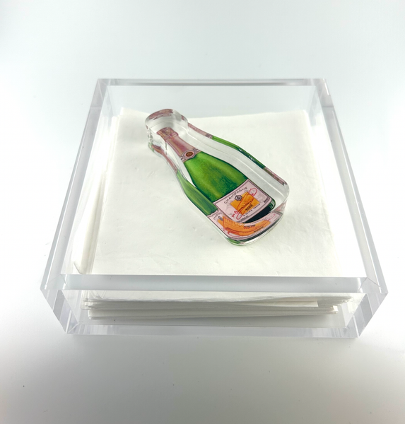 Acrylic Napkin Weight - Bubbles Champagne