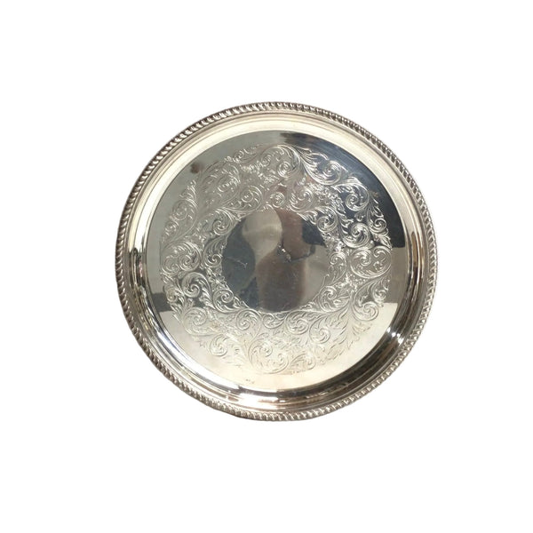 Vintage Silver Round Tray