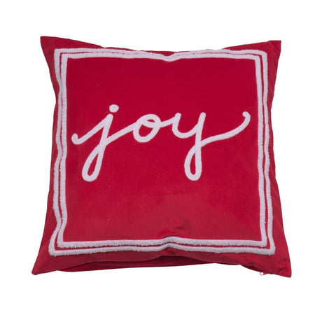 Joy Scripted Velvet Pillow