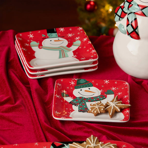 Festive Christmas Snowman Canape Plate