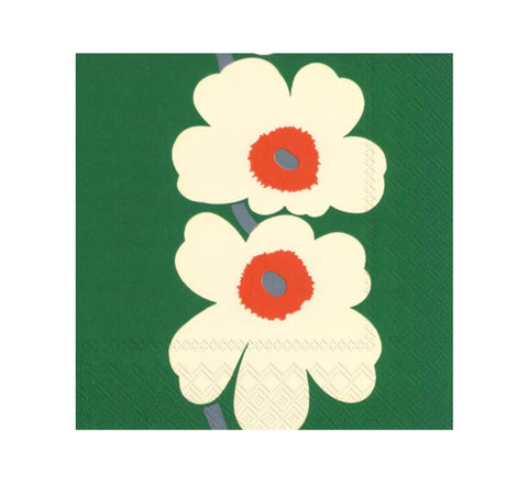 Marimekko Lunch Napkins - Unikko 60th Anniversary Green
