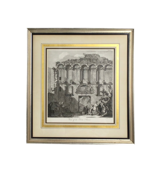 Vintage "View of the Porta Aurea" Architectural Print