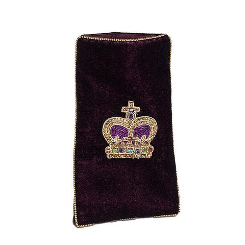 Velvet Eyeglass Case with Beaded Crown