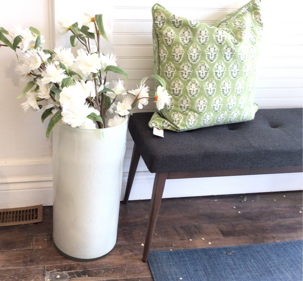 White Glass Umbrella Stand