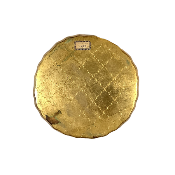 Vintage Florentine Ivory & Gold Round Tray