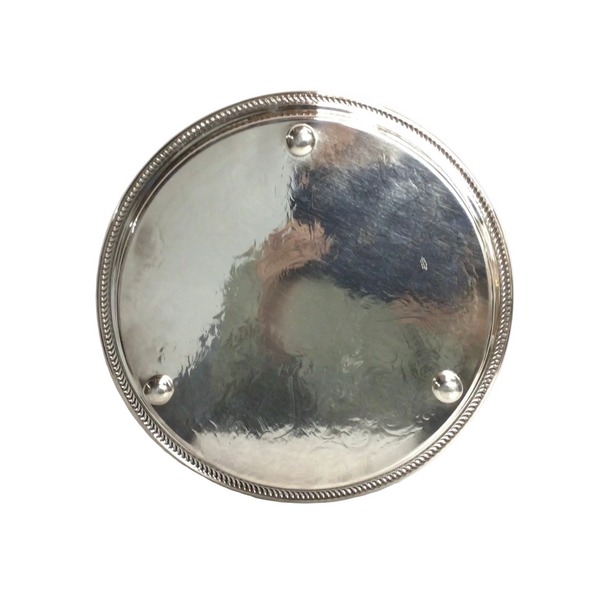 Vintage Silver Footed Round Tray