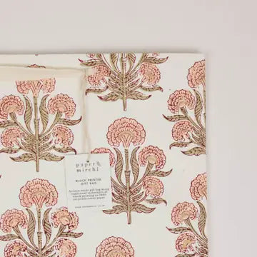 Hand Block Printed Gift Bag - Aurora Terracotta