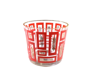 Vintage Glass Geometric Ice Bucket
