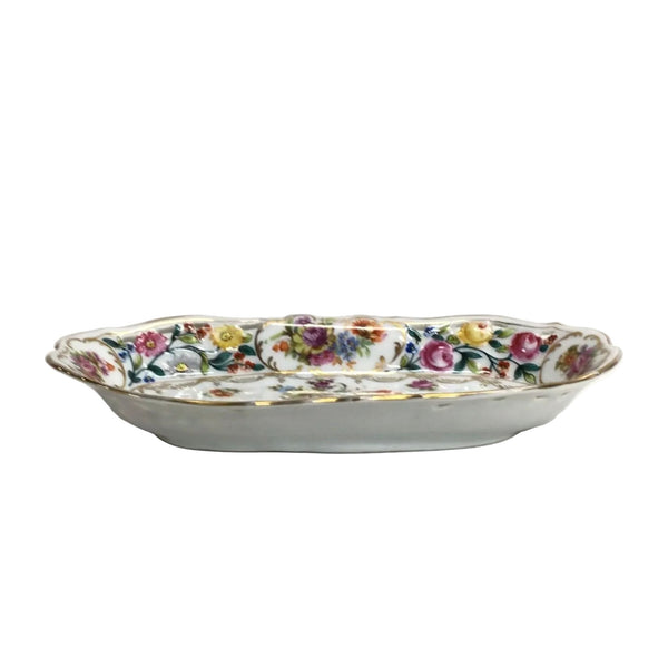 Vintage Schumann Bavaria Floral Oval Dish