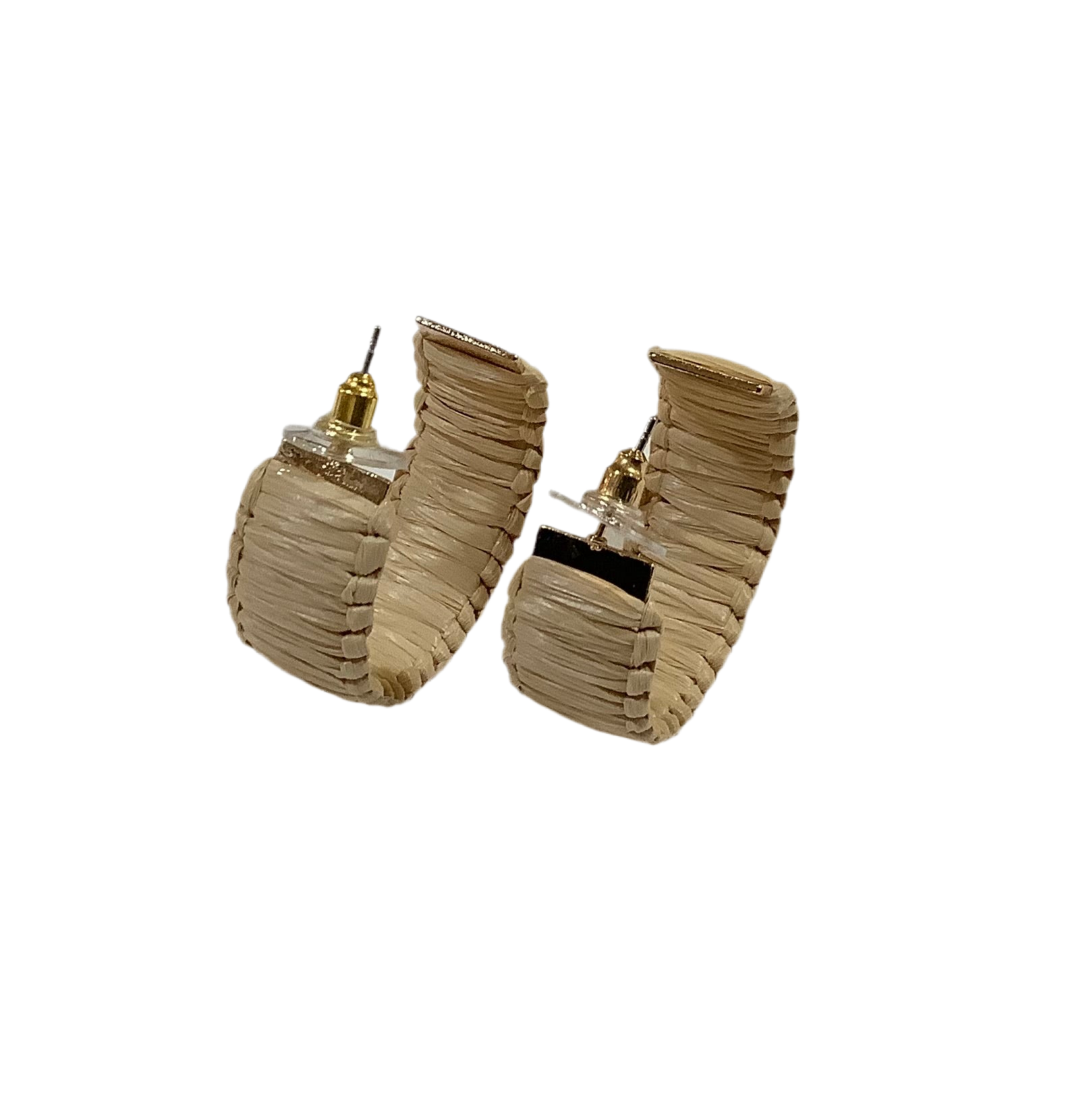 Raffia Hoop Earrings - Natural