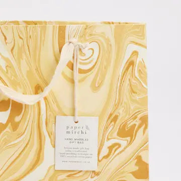 Hand Marbled Gift Bags - Champagne