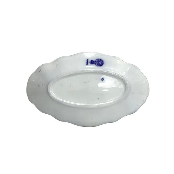 Vintage “Colonial” Flow Blue Oval Dish