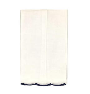 Guest Towel Scalloped Edge Navy