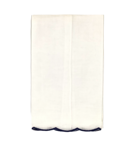 Guest Towel Scalloped Edge Navy