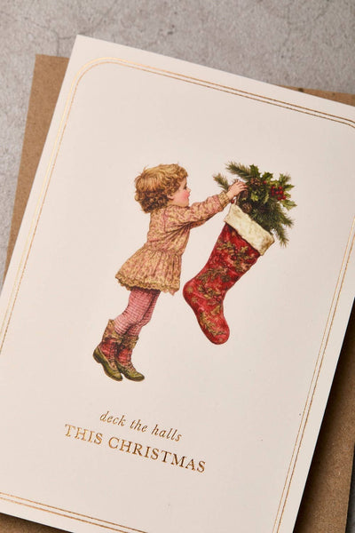 Vintage Stocking Christmas Card
