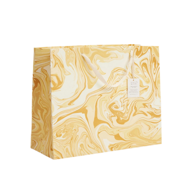 Hand Marbled Gift Bags - Champagne