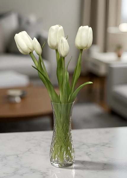White Day Dream Tulip Bundle 18"