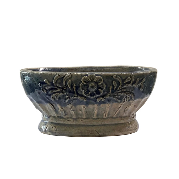 Vintage Blue Glaze Jardiniere/Planter