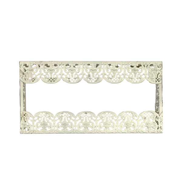 Vintage White Metal Tissue Box Cover