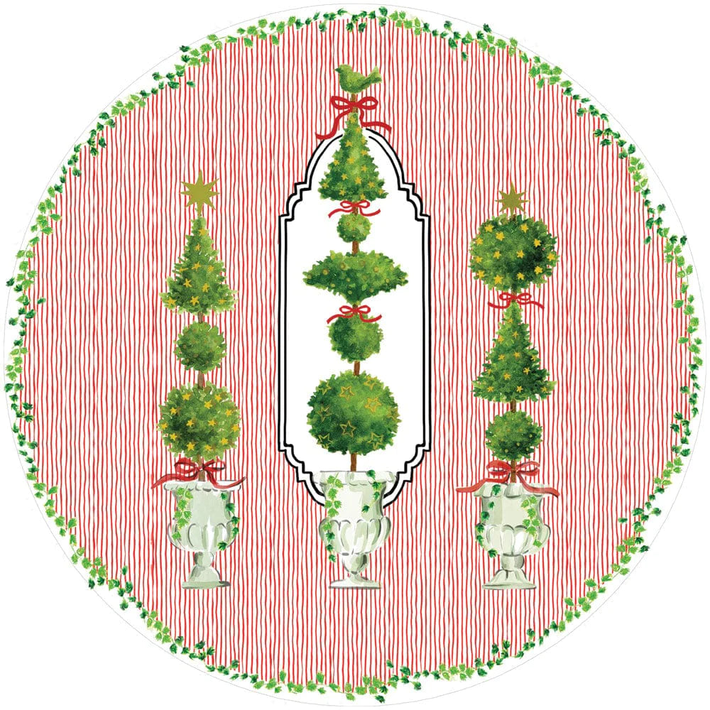 Eloise Red Round Paper Placemats