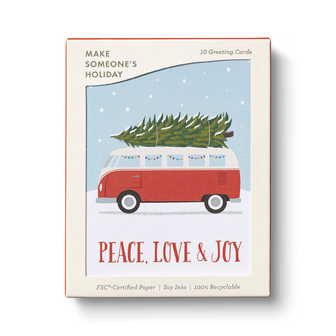 Festive Tree Transport 10 Greeting Cards