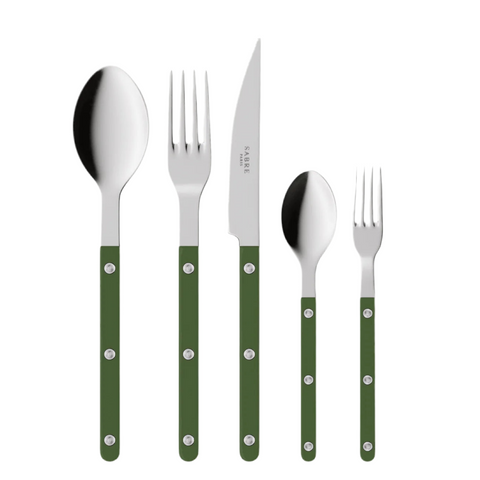 Sabre Paris Bistrot 5 Piece Place Setting - Green (Brilliant Finish)