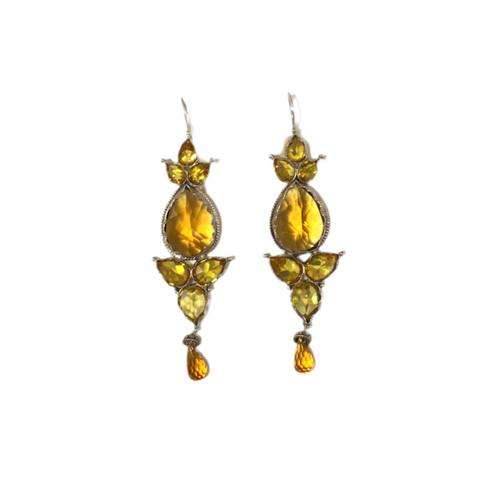 Vintage Amber Drop Earrings
