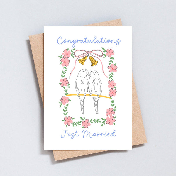 Congratulations Just Married Wedding Greeting Card