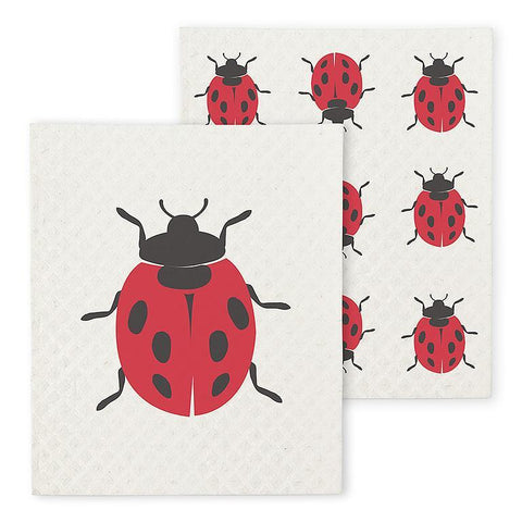 Ladybug Swedish Dishcloths II Set of 2