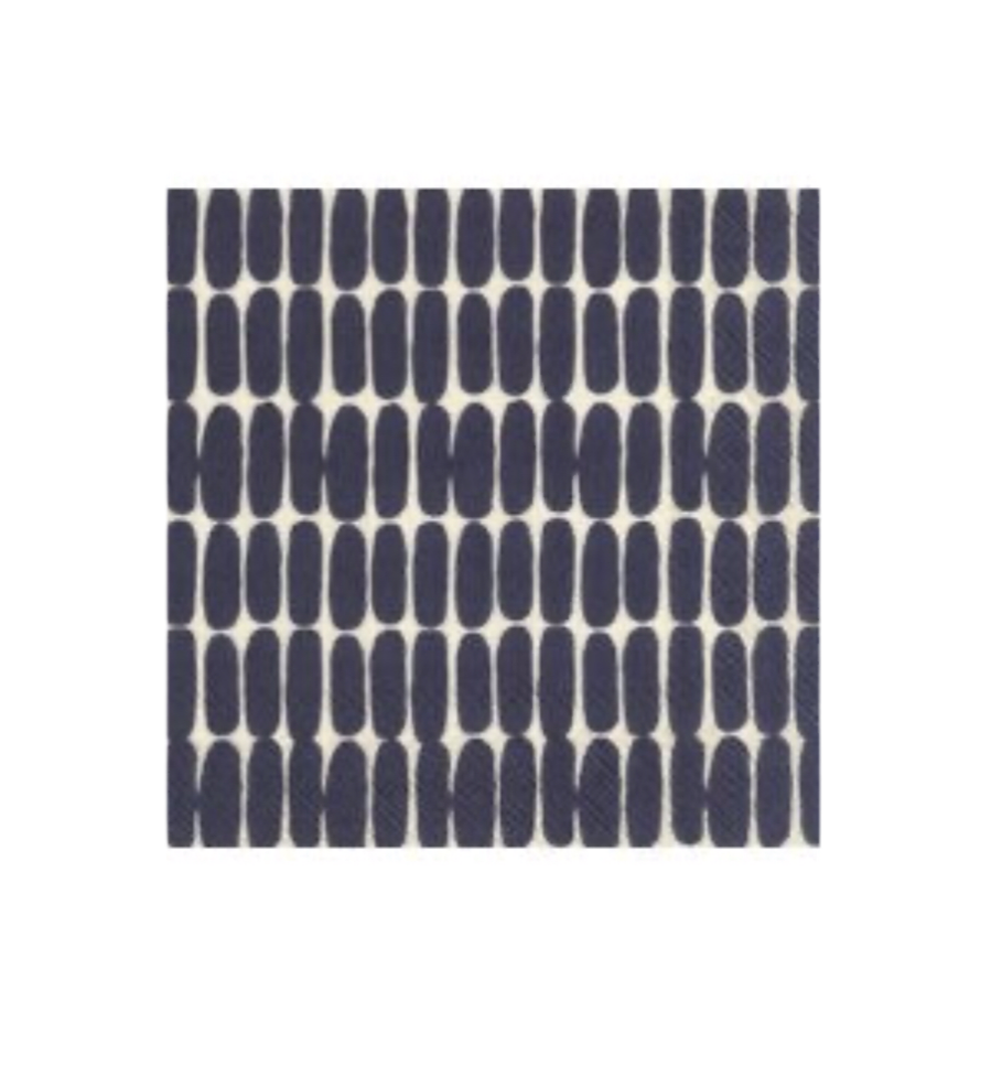 Cocktail Napkins - Marimekko Alku Linen Black