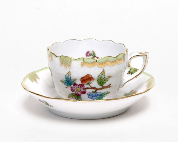 Vintage Queen Victoria Herend Espresso Cup & Saucer