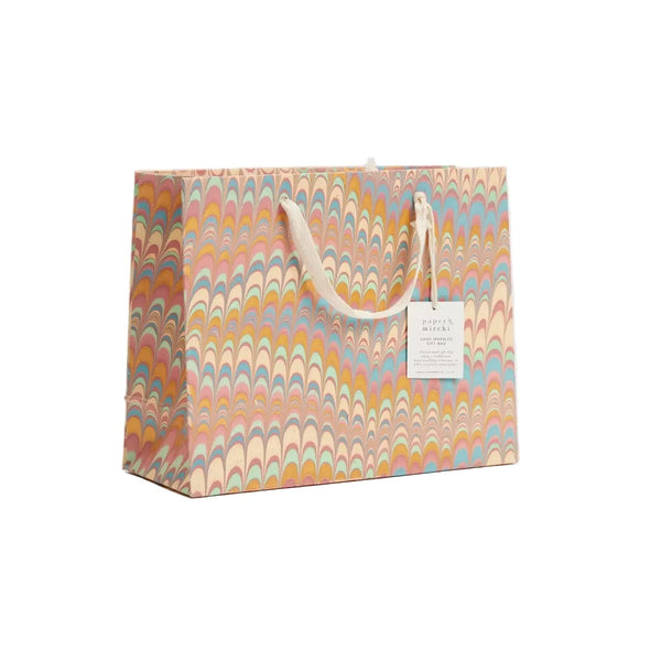 Hand Marbled Medium Gift Bag - Bouquet
