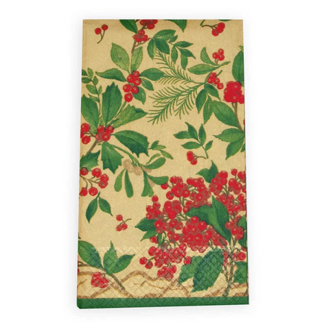 Dinner/Guest Napkins - Holly Chintz Gold