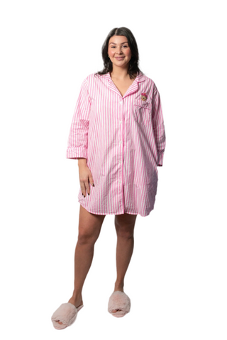 Pink Striped Cotton Nightshirt